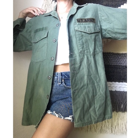 Vintage Jackets & Blazers - U.S. Army olive green military jacket